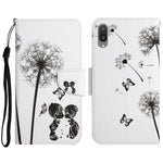 Custodia in pelle flip orizzontale con motivo dipinto con supporto, slot per schede e portafoglio, For Samsung Galaxy A02
