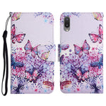 Custodia in pelle flip orizzontale con motivo dipinto con supporto, slot per schede e portafoglio, For Samsung Galaxy A02