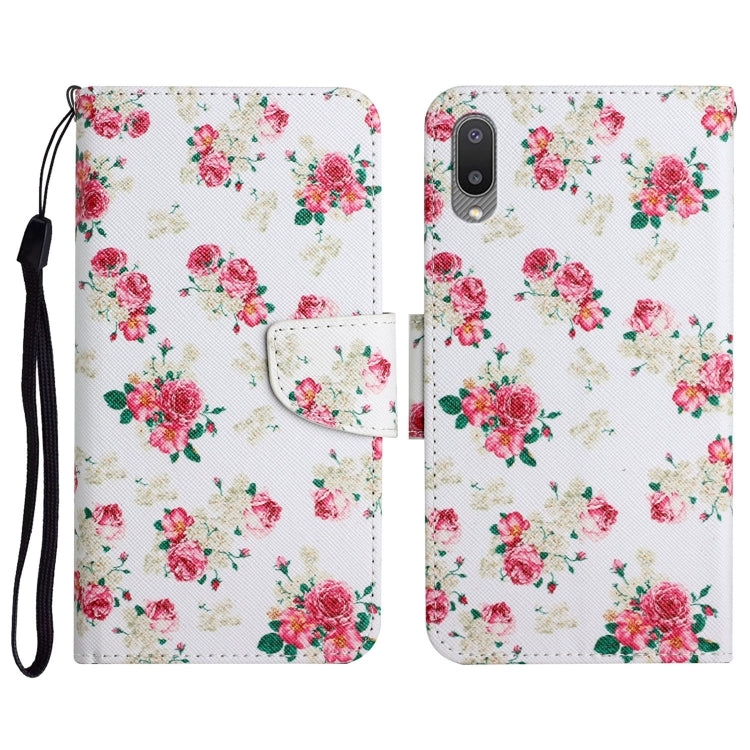 Custodia in pelle flip orizzontale con motivo dipinto con supporto, slot per schede e portafoglio, For Samsung Galaxy A02