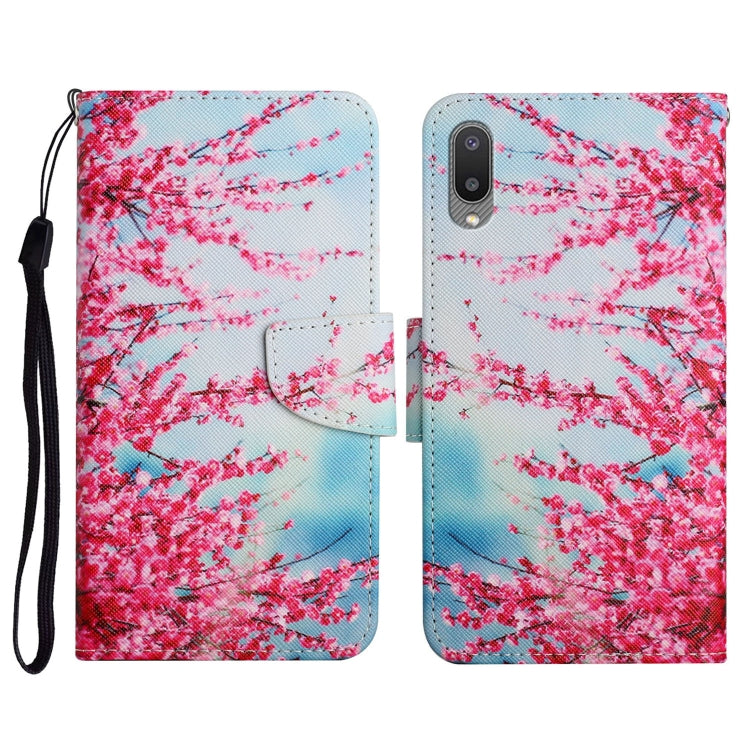 Custodia in pelle flip orizzontale con motivo dipinto con supporto, slot per schede e portafoglio, For Samsung Galaxy A02