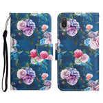 Custodia in pelle flip orizzontale con motivo dipinto con supporto, slot per schede e portafoglio, For Samsung Galaxy A02