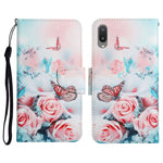 Custodia in pelle flip orizzontale con motivo dipinto con supporto, slot per schede e portafoglio, For Samsung Galaxy A02