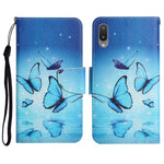 Custodia in pelle flip orizzontale con motivo dipinto con supporto, slot per schede e portafoglio, For Samsung Galaxy A02
