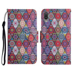 Custodia in pelle flip orizzontale con motivo dipinto con supporto, slot per schede e portafoglio, For Samsung Galaxy A02