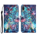 Custodia in pelle flip orizzontale con motivo dipinto con supporto, slot per schede e portafoglio, For Samsung Galaxy A02