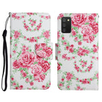 Custodia in pelle flip orizzontale con motivo dipinto con supporto, slot per schede e portafoglio, For Samsung Galaxy A02s US Edition
