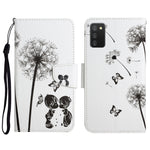 Custodia in pelle flip orizzontale con motivo dipinto con supporto, slot per schede e portafoglio, For Samsung Galaxy A02s US Edition