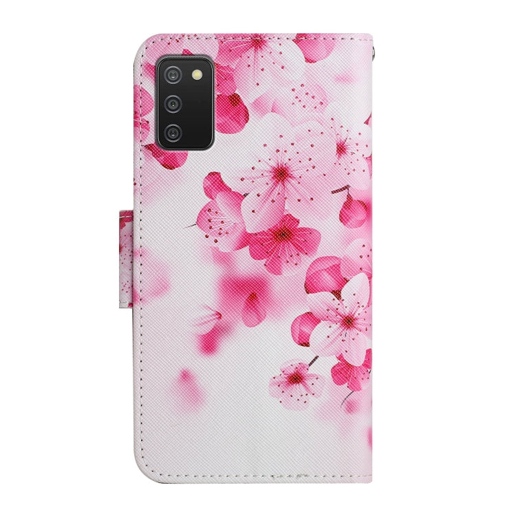 Custodia in pelle flip orizzontale con motivo dipinto con supporto, slot per schede e portafoglio, For Samsung Galaxy A02s EU Edition