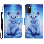 Custodia in pelle flip orizzontale con motivo dipinto con supporto, slot per schede e portafoglio, For Samsung Galaxy A02s EU Edition