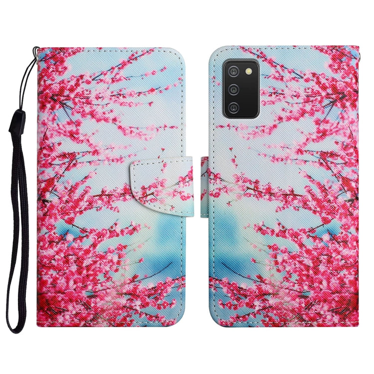 Custodia in pelle flip orizzontale con motivo dipinto con supporto, slot per schede e portafoglio, For Samsung Galaxy A03s 164mm