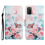 Custodia in pelle flip orizzontale con motivo dipinto con supporto, slot per schede e portafoglio, For Samsung Galaxy A03s 164mm