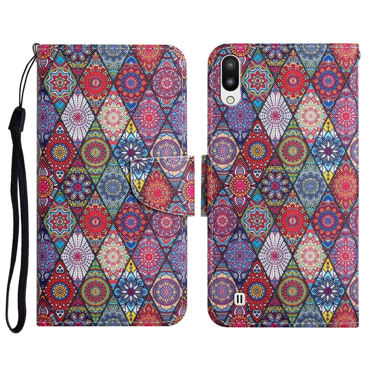 Custodia in pelle flip orizzontale con motivo dipinto con supporto, slot per schede e portafoglio, For Samsung Galaxy A10 / M10