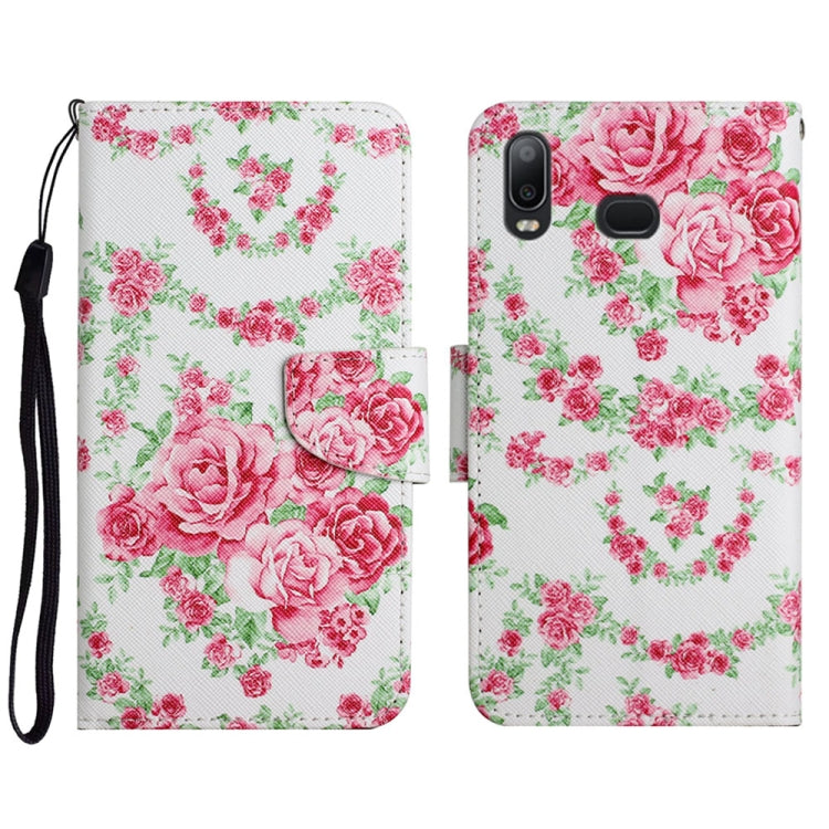 Custodia in pelle flip orizzontale con motivo dipinto con supporto, slot per schede e portafoglio, For Samsung Galaxy A10s