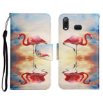Custodia in pelle flip orizzontale con motivo dipinto con supporto, slot per schede e portafoglio, For Samsung Galaxy A10s