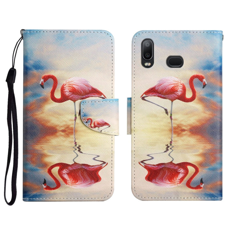 Custodia in pelle flip orizzontale con motivo dipinto con supporto, slot per schede e portafoglio, For Samsung Galaxy A10s