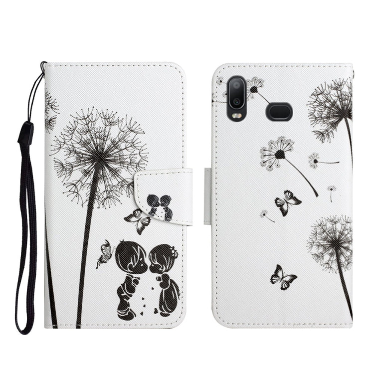 Custodia in pelle flip orizzontale con motivo dipinto con supporto, slot per schede e portafoglio, For Samsung Galaxy A10s