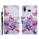Custodia in pelle flip orizzontale con motivo dipinto con supporto, slot per schede e portafoglio, For Samsung Galaxy A10s
