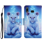 Custodia in pelle flip orizzontale con motivo dipinto con supporto, slot per schede e portafoglio, For Samsung Galaxy A10s