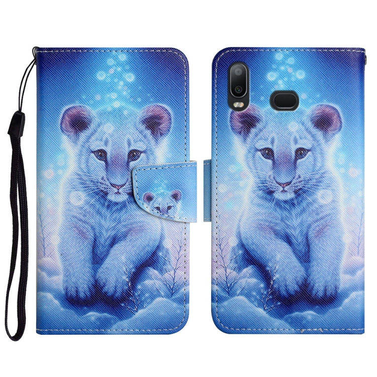 Custodia in pelle flip orizzontale con motivo dipinto con supporto, slot per schede e portafoglio, For Samsung Galaxy A10s