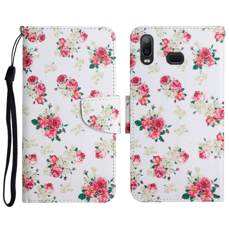 Custodia in pelle flip orizzontale con motivo dipinto con supporto, slot per schede e portafoglio, For Samsung Galaxy A10s