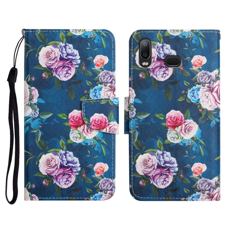 Custodia in pelle flip orizzontale con motivo dipinto con supporto, slot per schede e portafoglio, For Samsung Galaxy A10s