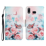 Custodia in pelle flip orizzontale con motivo dipinto con supporto, slot per schede e portafoglio, For Samsung Galaxy A10s