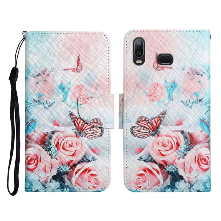 Custodia in pelle flip orizzontale con motivo dipinto con supporto, slot per schede e portafoglio, For Samsung Galaxy A10s