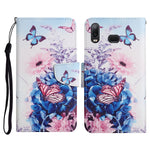 Custodia in pelle flip orizzontale con motivo dipinto con supporto, slot per schede e portafoglio, For Samsung Galaxy A10s
