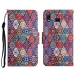 Custodia in pelle flip orizzontale con motivo dipinto con supporto, slot per schede e portafoglio, For Samsung Galaxy A10s