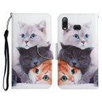 Custodia in pelle flip orizzontale con motivo dipinto con supporto, slot per schede e portafoglio, For Samsung Galaxy A10s