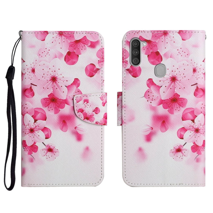 Custodia in pelle flip orizzontale con motivo dipinto con supporto, slot per schede e portafoglio, For Samsung Galaxy A11