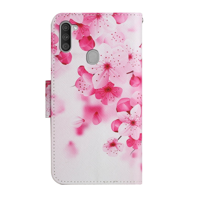 Custodia in pelle flip orizzontale con motivo dipinto con supporto, slot per schede e portafoglio, For Samsung Galaxy A11