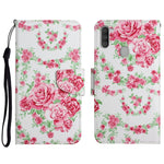 Custodia in pelle flip orizzontale con motivo dipinto con supporto, slot per schede e portafoglio, For Samsung Galaxy A11
