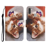 Custodia in pelle flip orizzontale con motivo dipinto con supporto, slot per schede e portafoglio, For Samsung Galaxy A11