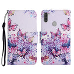 Custodia in pelle flip orizzontale con motivo dipinto con supporto, slot per schede e portafoglio, For Samsung Galaxy A11