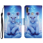 Custodia in pelle flip orizzontale con motivo dipinto con supporto, slot per schede e portafoglio, For Samsung Galaxy A11