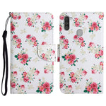 Custodia in pelle flip orizzontale con motivo dipinto con supporto, slot per schede e portafoglio, For Samsung Galaxy A11