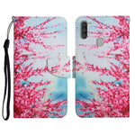 Custodia in pelle flip orizzontale con motivo dipinto con supporto, slot per schede e portafoglio, For Samsung Galaxy A11