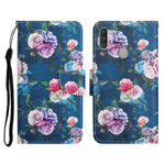 Custodia in pelle flip orizzontale con motivo dipinto con supporto, slot per schede e portafoglio, For Samsung Galaxy A11