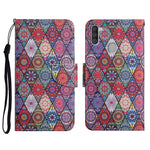 Custodia in pelle flip orizzontale con motivo dipinto con supporto, slot per schede e portafoglio, For Samsung Galaxy A11