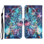 Custodia in pelle flip orizzontale con motivo dipinto con supporto, slot per schede e portafoglio, For Samsung Galaxy A11