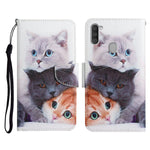 Custodia in pelle flip orizzontale con motivo dipinto con supporto, slot per schede e portafoglio, For Samsung Galaxy A11