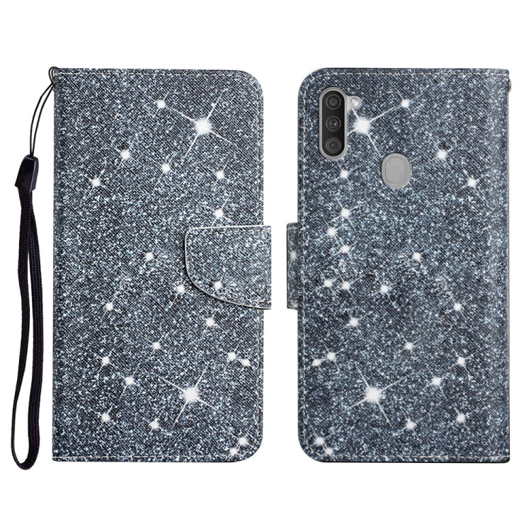 Custodia in pelle flip orizzontale con motivo dipinto con supporto, slot per schede e portafoglio, For Samsung Galaxy A11