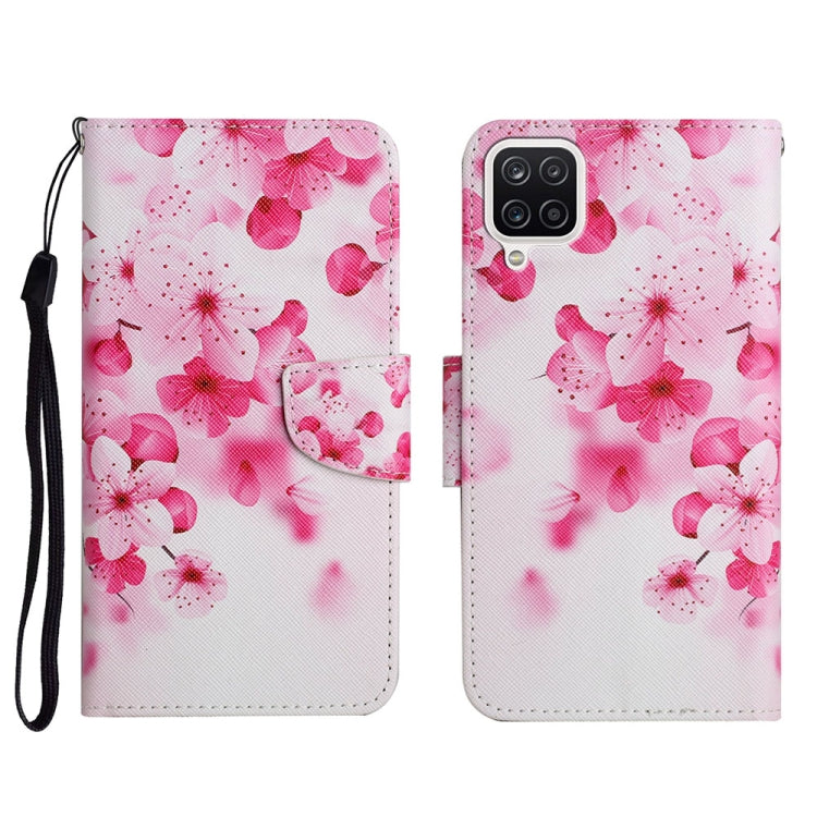 Custodia in pelle flip orizzontale con motivo dipinto con supporto, slot per schede e portafoglio, For Samsung Galaxy A12