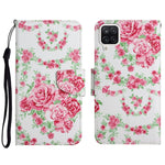 Custodia in pelle flip orizzontale con motivo dipinto con supporto, slot per schede e portafoglio, For Samsung Galaxy A12