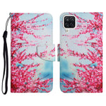 Custodia in pelle flip orizzontale con motivo dipinto con supporto, slot per schede e portafoglio, For Samsung Galaxy A12