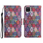 Custodia in pelle flip orizzontale con motivo dipinto con supporto, slot per schede e portafoglio, For Samsung Galaxy A12