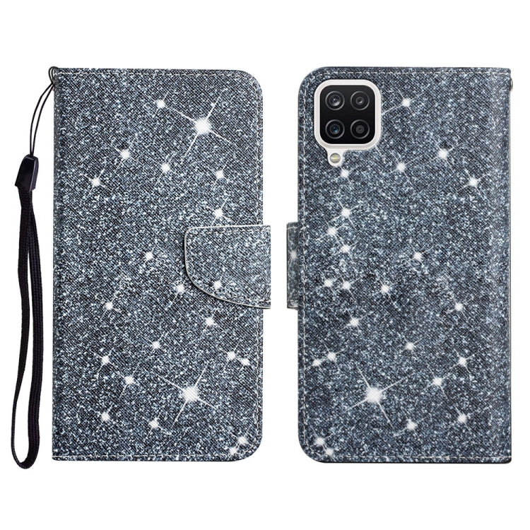 Custodia in pelle flip orizzontale con motivo dipinto con supporto, slot per schede e portafoglio, For Samsung Galaxy A12