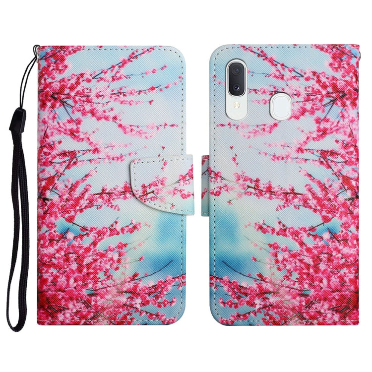Custodia in pelle flip orizzontale con motivo dipinto con supporto, slot per schede e portafoglio, For Samsung Galaxy A20 / A30