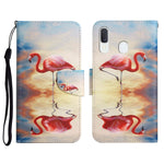 Custodia in pelle flip orizzontale con motivo dipinto con supporto, slot per schede e portafoglio, For Samsung Galaxy A20e